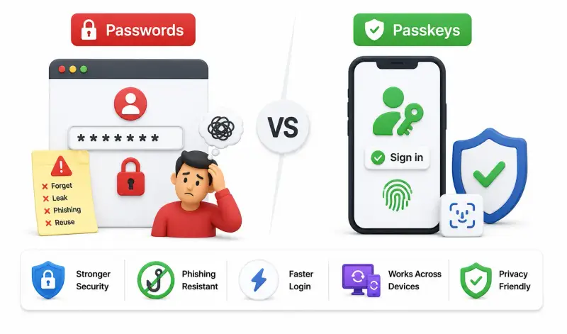 Cover image for Passkeys vs Passwords: The Complete Definitive Guide for 2026