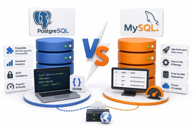 Cover image for PostgreSQL vs MySQL in 2026: The Ultimate Database Showdown