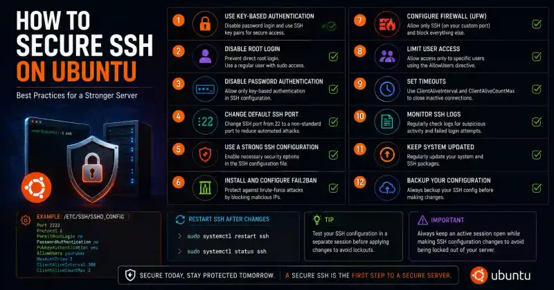 Cover image for Secure SSH on Ubuntu: Ultimate Hardening Guide 2026