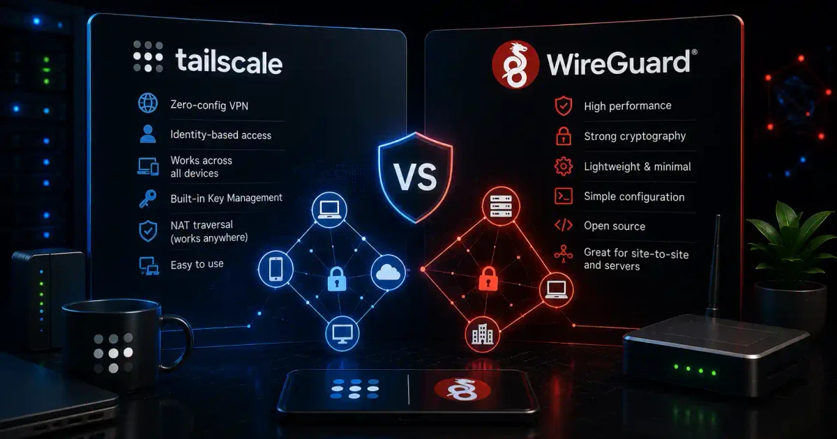 Tailscale vs WireGuard: Complete VPN Comparison 2026