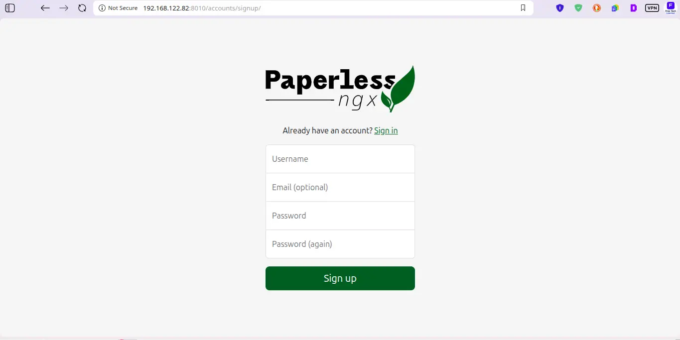Paperless-ngx Initial Login / Dashboard Inbox Paperless-ngx Initial Login / Dashboard Inbox