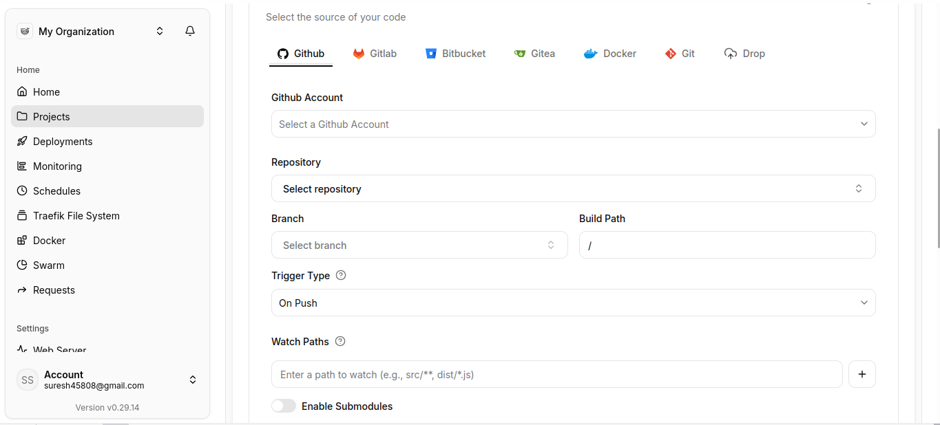 Running Application Management Page Running Application Management Page