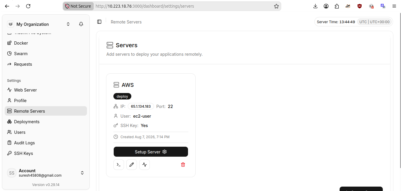 Server Connection/Setup Page Server Connection/Setup Page